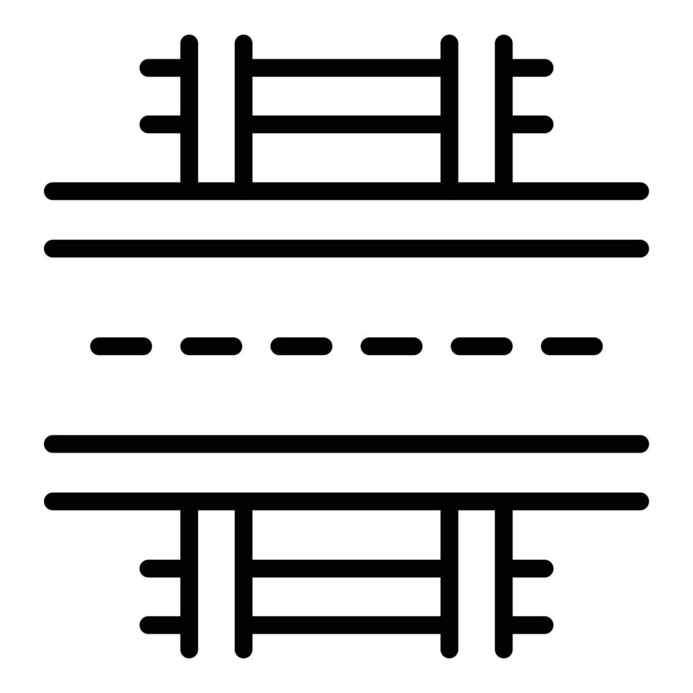 spoorweg kruispunt icoon schets vector. trein weg vector