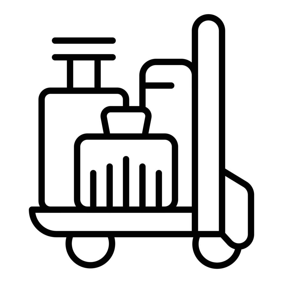 leer zak trolley icoon schets vector. hotel kar vector