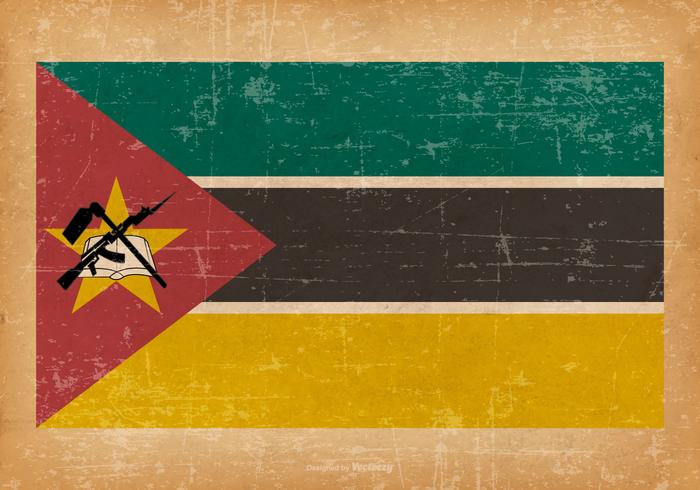 Mozambique Grunge Vlag vector