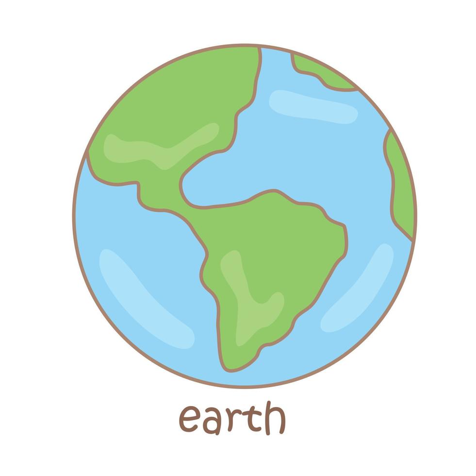 alfabet e voor aarde woordenschat illustratie vector clip art