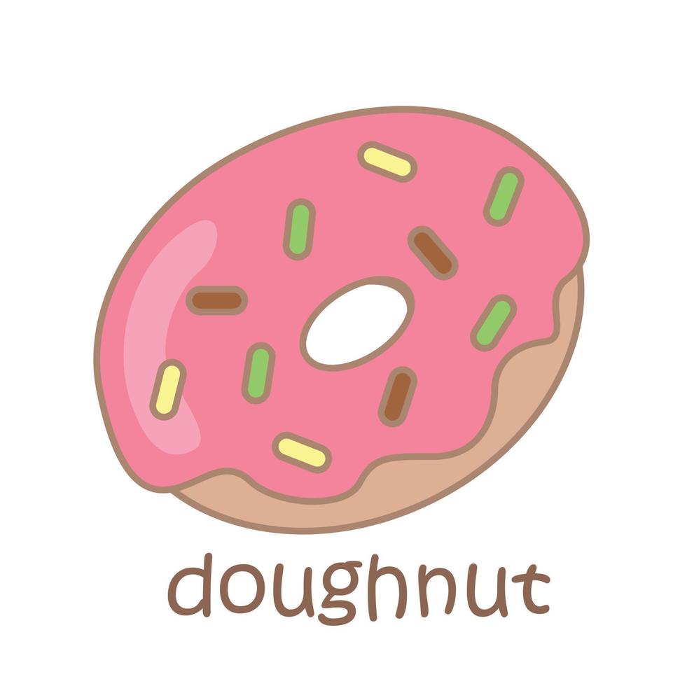 alfabet d voor donut illustratie vector clip art