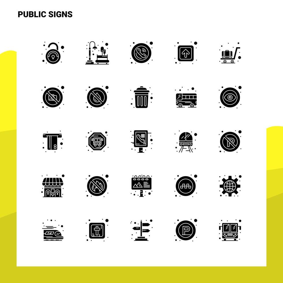 25 openbaar tekens icoon reeks solide glyph icoon vector illustratie sjabloon voor web en mobiel ideeën voor bedrijf bedrijf