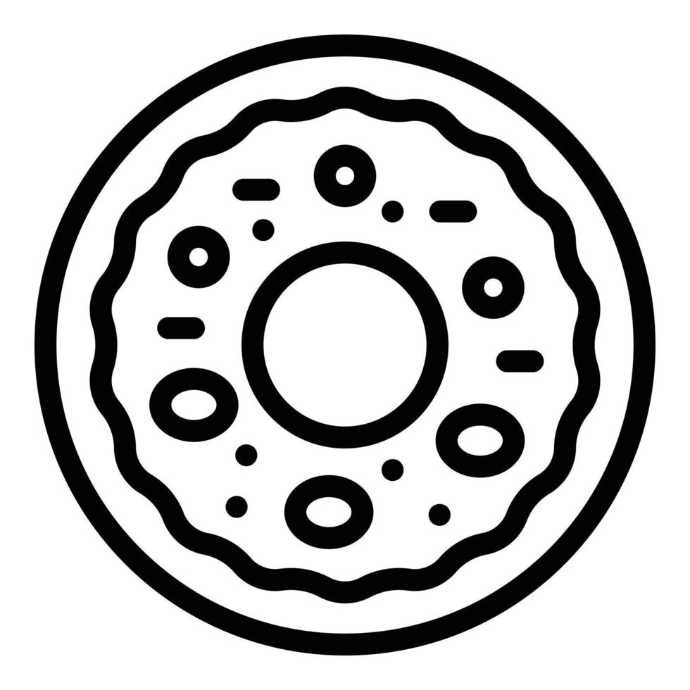 zoet donut icoon schets vector. waterval machine vector