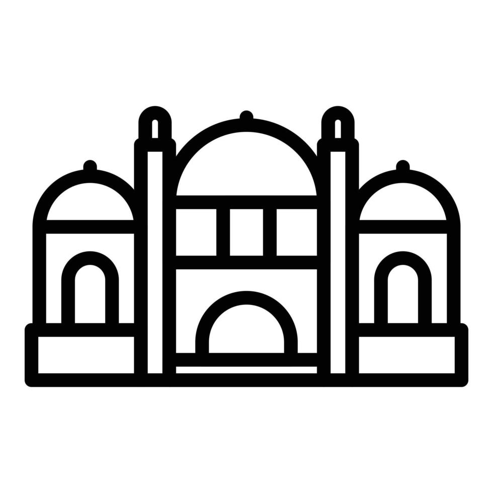 Indisch tempel gebouw icoon schets vector. stad horizon vector