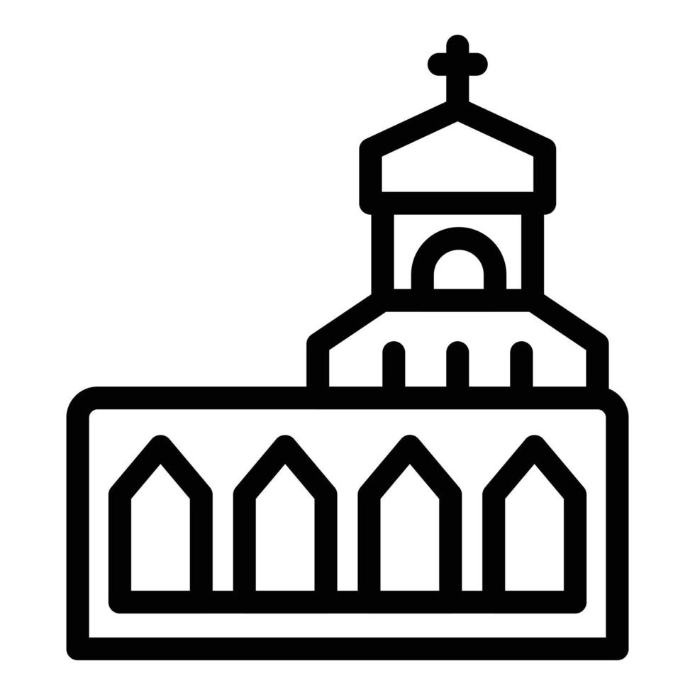 stad kerk icoon schets vector. Kroatië mijlpaal vector