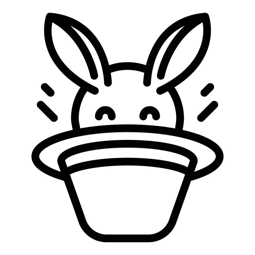 schattig magie konijn icoon schets vector. goochelaar hoed vector
