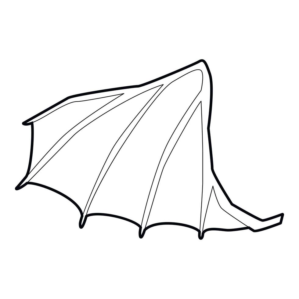 draak vleugel icoon, schets stijl vector