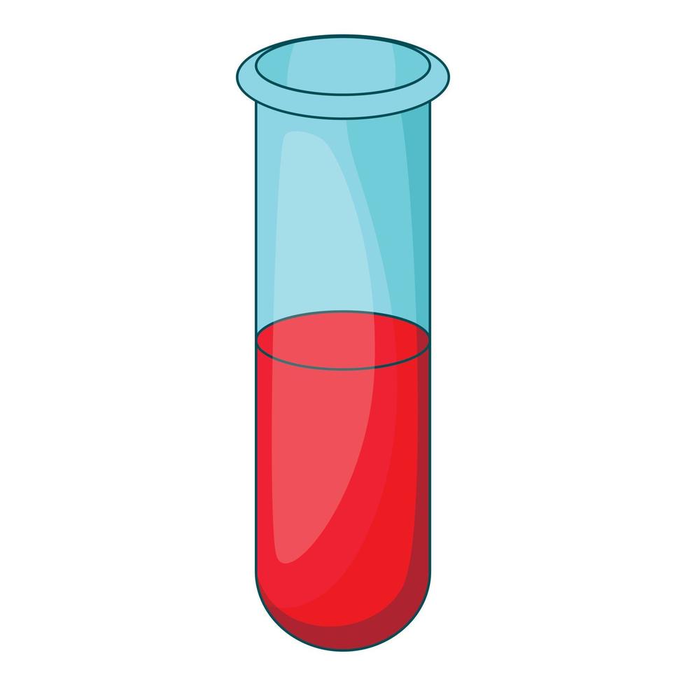 test buis met bloed icoon, tekenfilm stijl vector