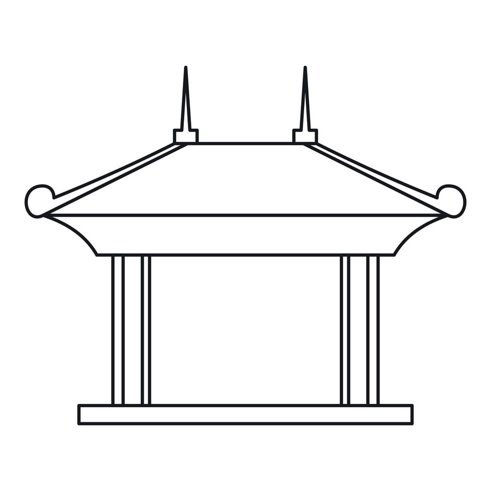 pagode paviljoen icoon, schets stijl vector