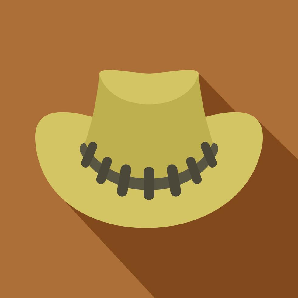 cowboy hoed icoon, vlak stijl vector