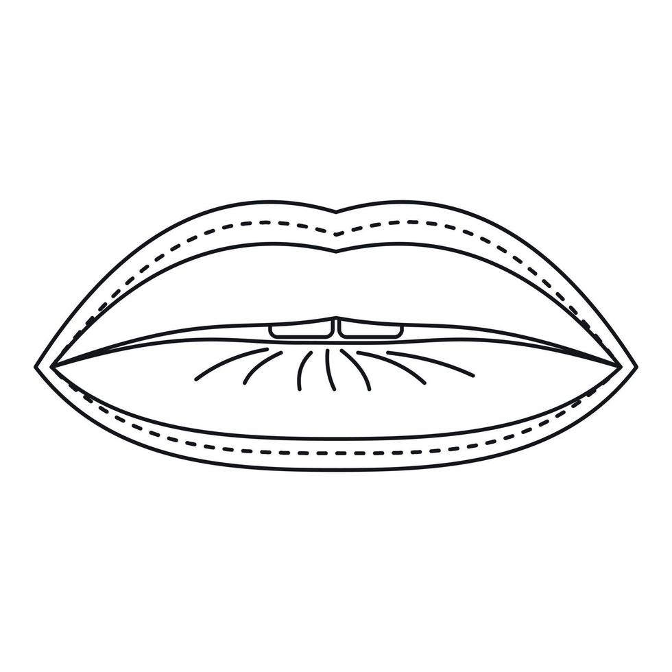 plastic chirurg van lippen icoon, schets stijl vector