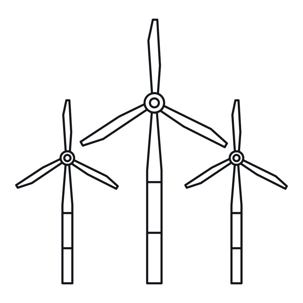 windmolens voor elektrisch energie productie icoon vector