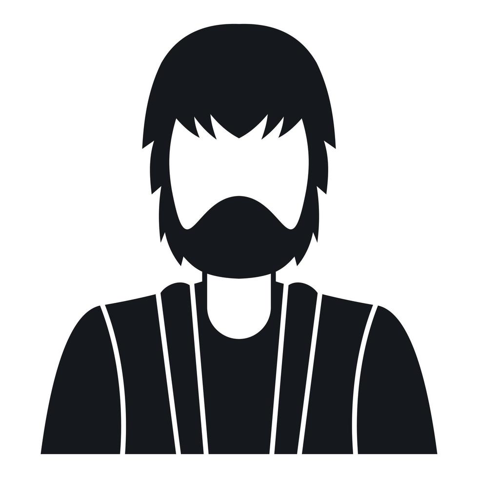 gebaard Mens avatar icoon, gemakkelijk stijl vector