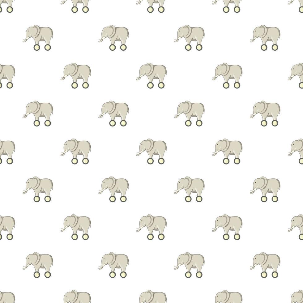 speelgoed olifant op wielen patroon, cartoon stijl vector