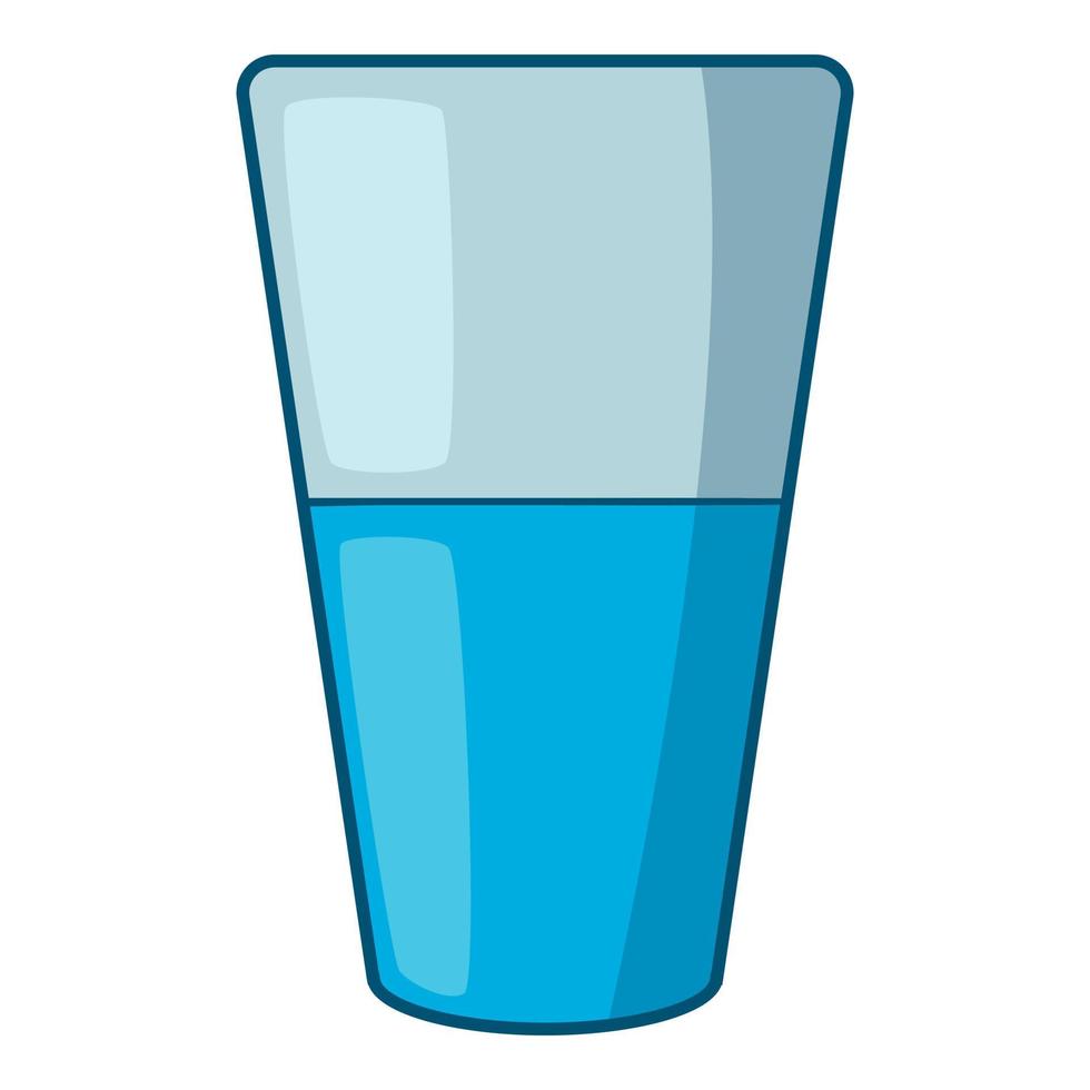 glas van water icoon, tekenfilm stijl vector