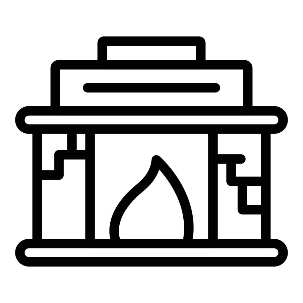 steen oven icoon schets vector. gas- brandend vector