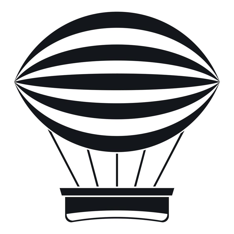 gestreept retro heet lucht ballon icoon, gemakkelijk stijl vector