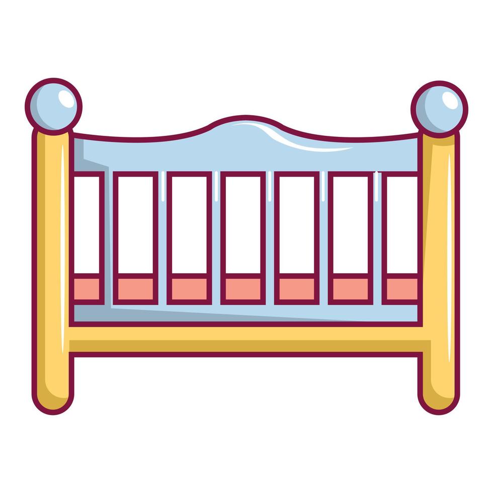 baby bed icoon, tekenfilm stijl vector