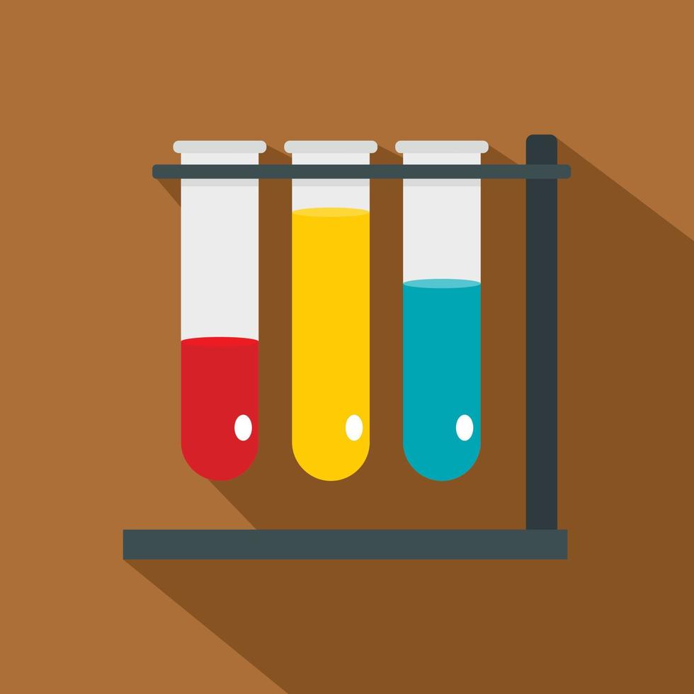 medisch test buizen in houder icoon, vlak stijl vector