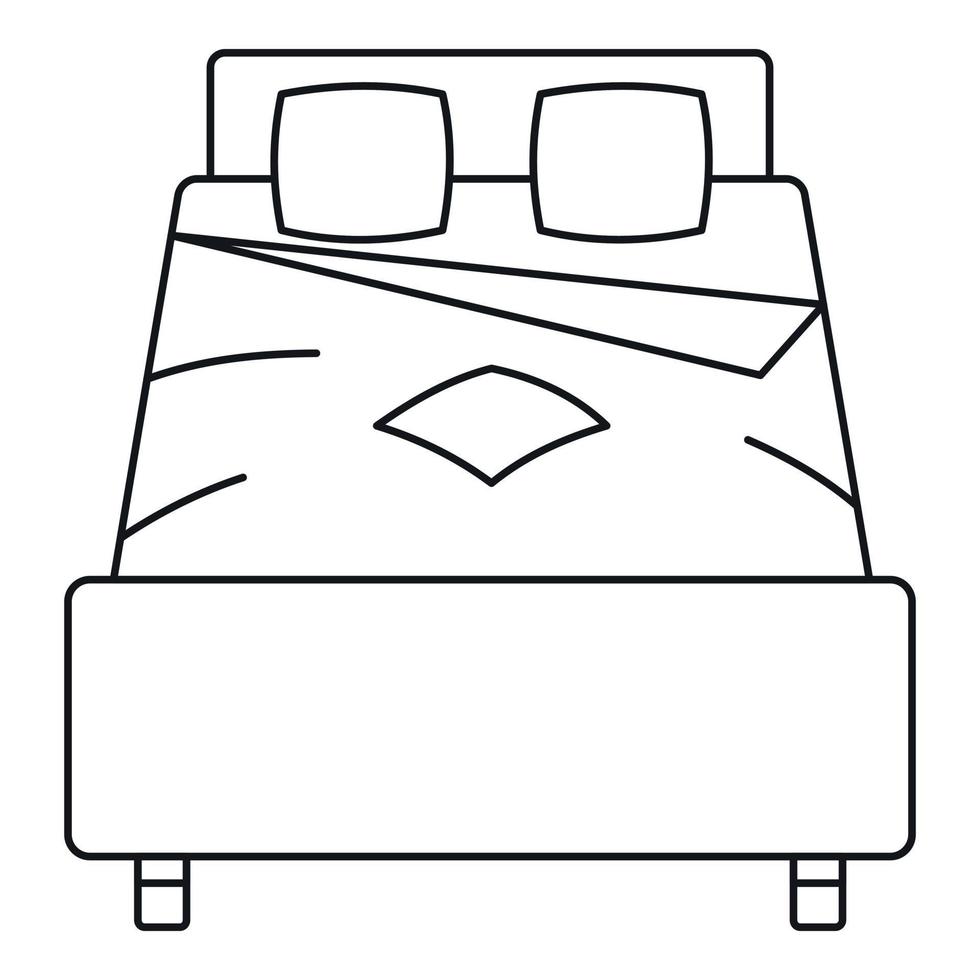 dubbele bed icoon, schets stijl vector