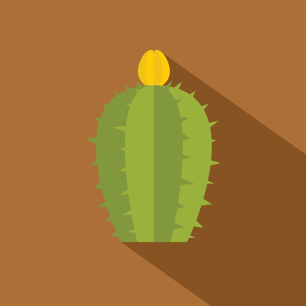 bloeiend cactus icoon, vlak stijl vector