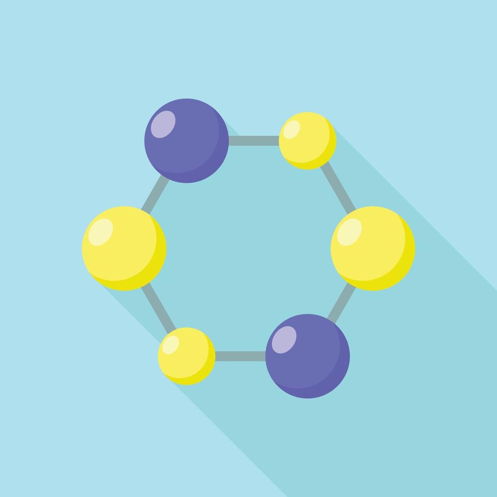 zeshoekig molecuul icoon, vlak stijl vector
