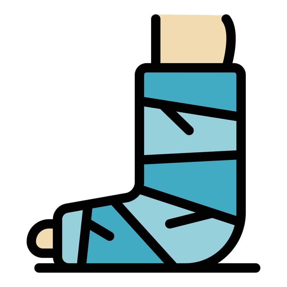 sport gips been icoon kleur schets vector