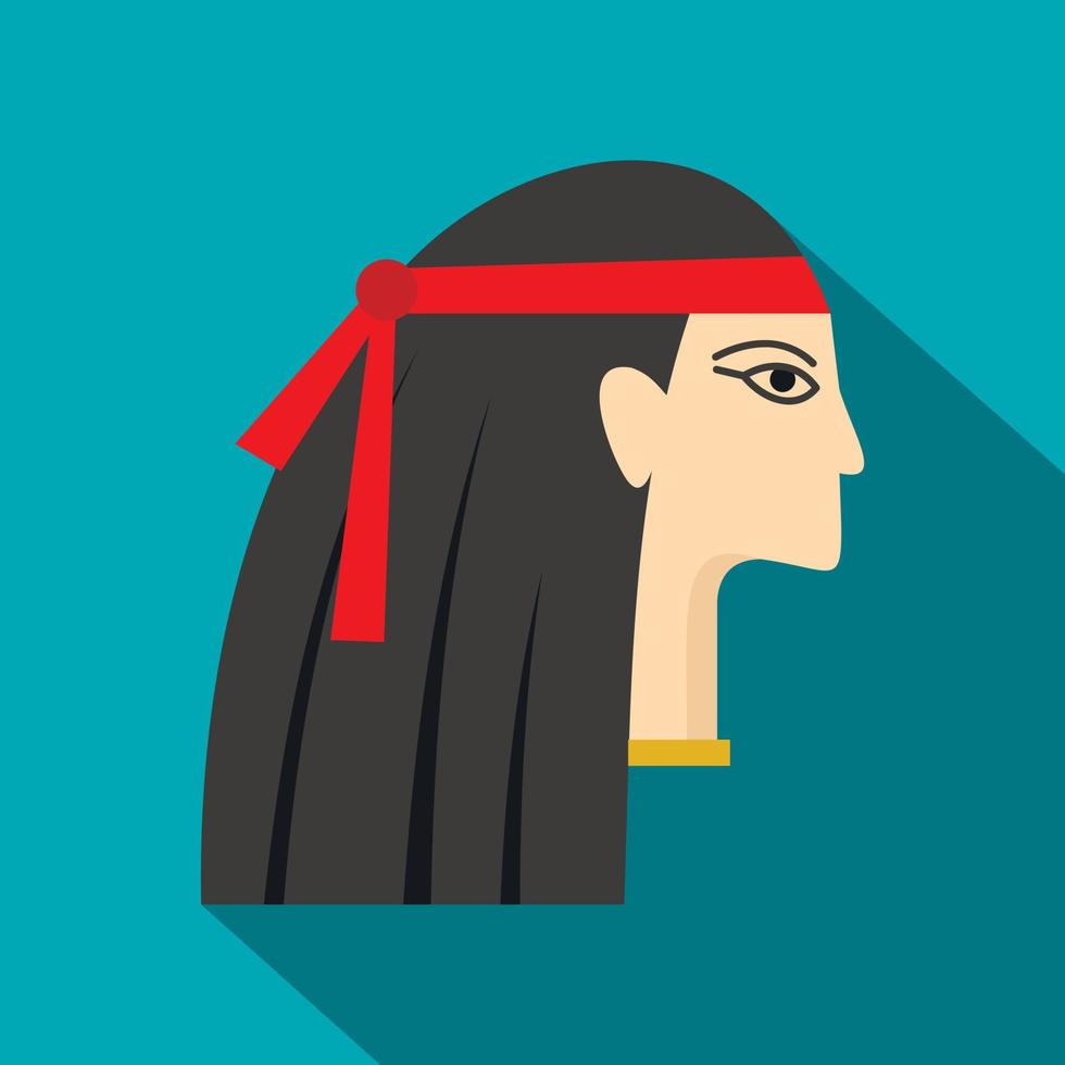 Egyptische prinses icoon, vlak stijl vector