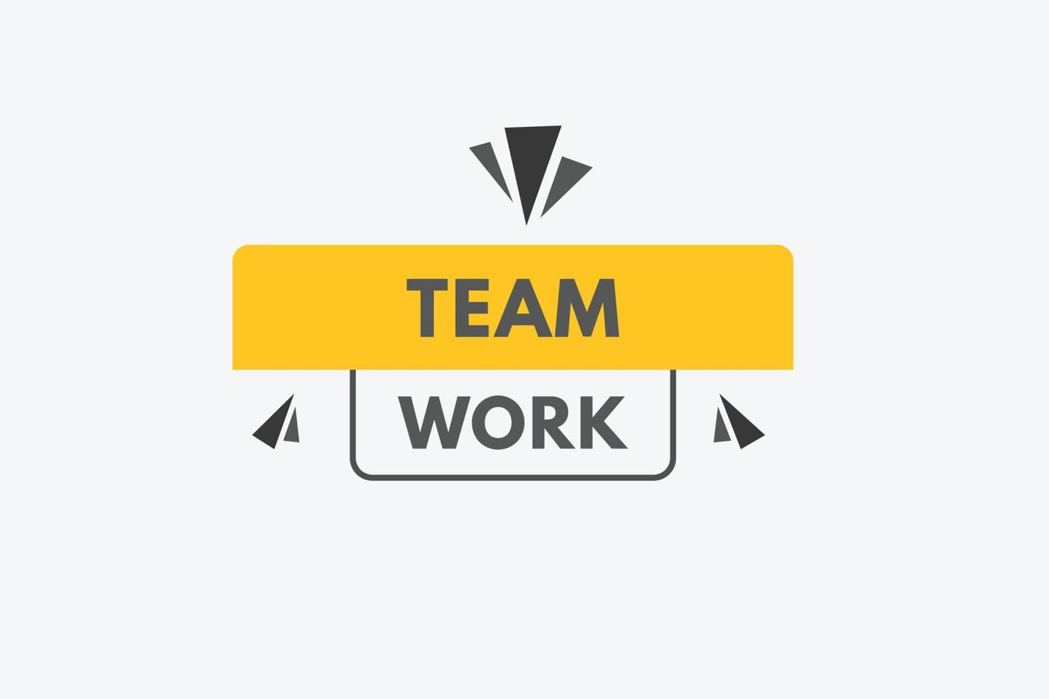 team werk tekst knop. samenspel teken icoon etiket sticker web toetsen vector