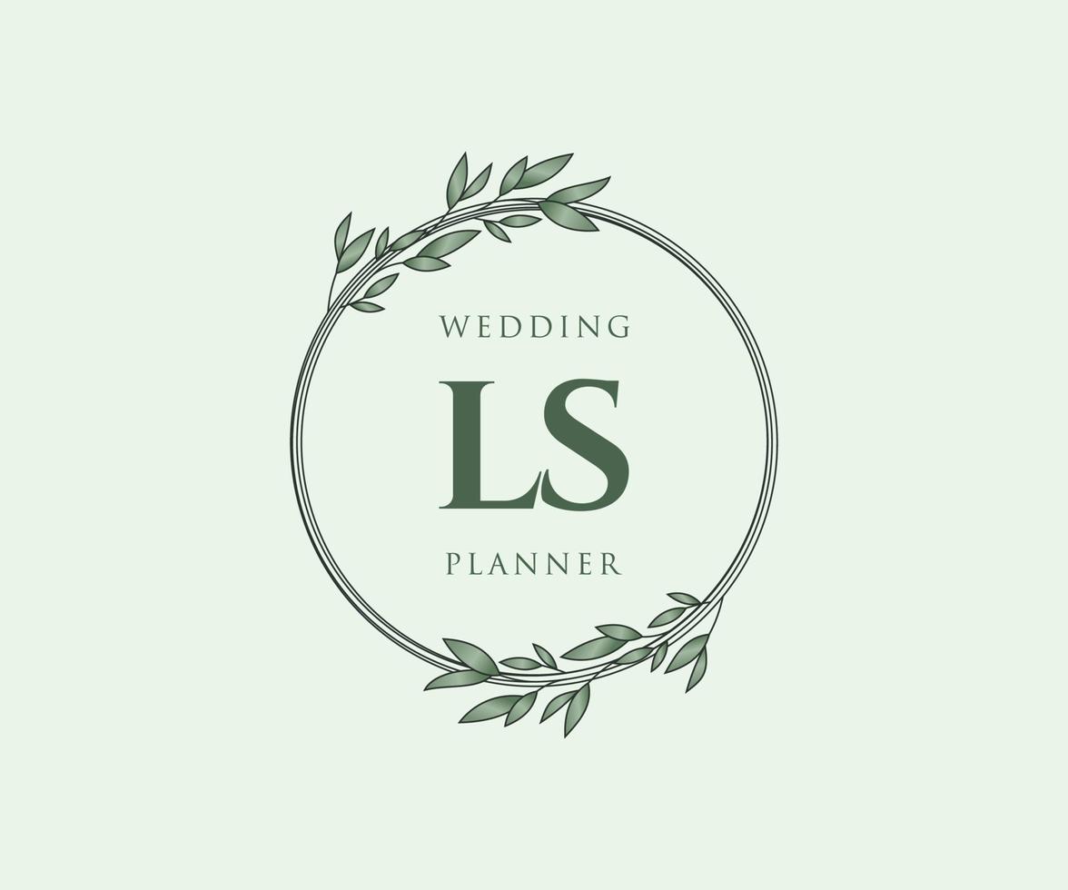 ls initialen brief bruiloft monogram logos verzameling, hand- getrokken modern minimalistisch en bloemen Sjablonen voor uitnodiging kaarten, opslaan de datum, elegant identiteit voor restaurant, boetiek, cafe in vector