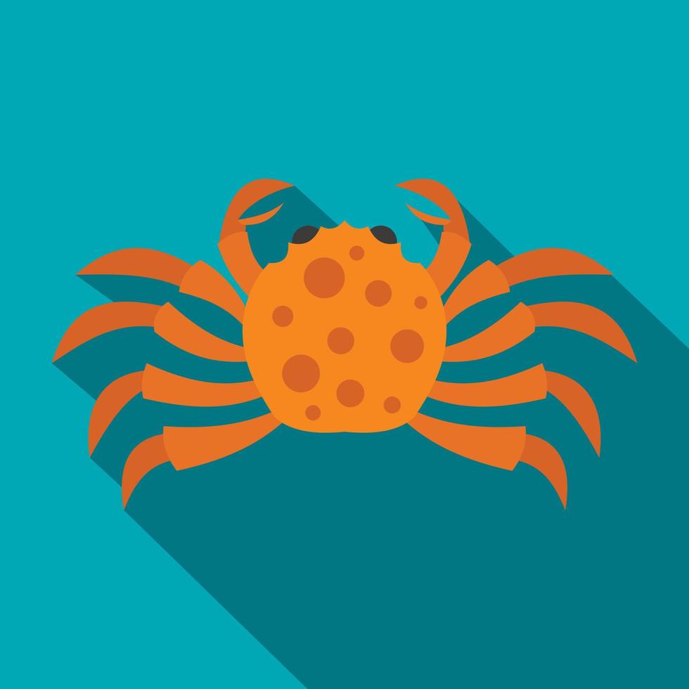 oranje krab icoon, vlak stijl vector