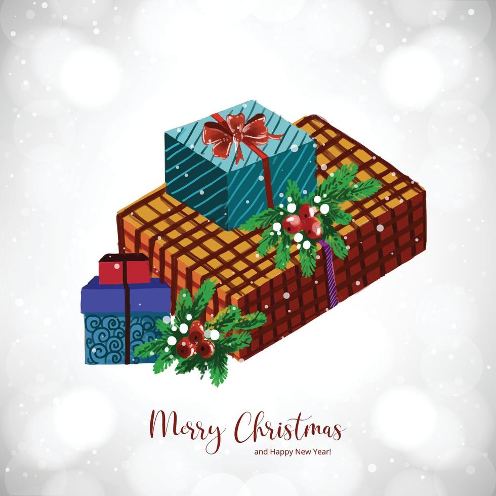 feestelijk winter Kerstmis cadeaus mooi vakantie kaart achtergrond vector