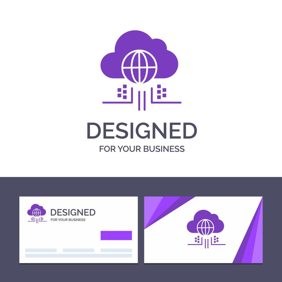 creatief bedrijf kaart en logo sjabloon internet denken wolk technologie vector illustratie