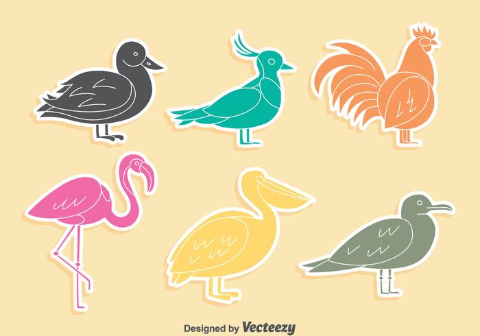 Gekleurde Vogel Silhouet Collectie Vector