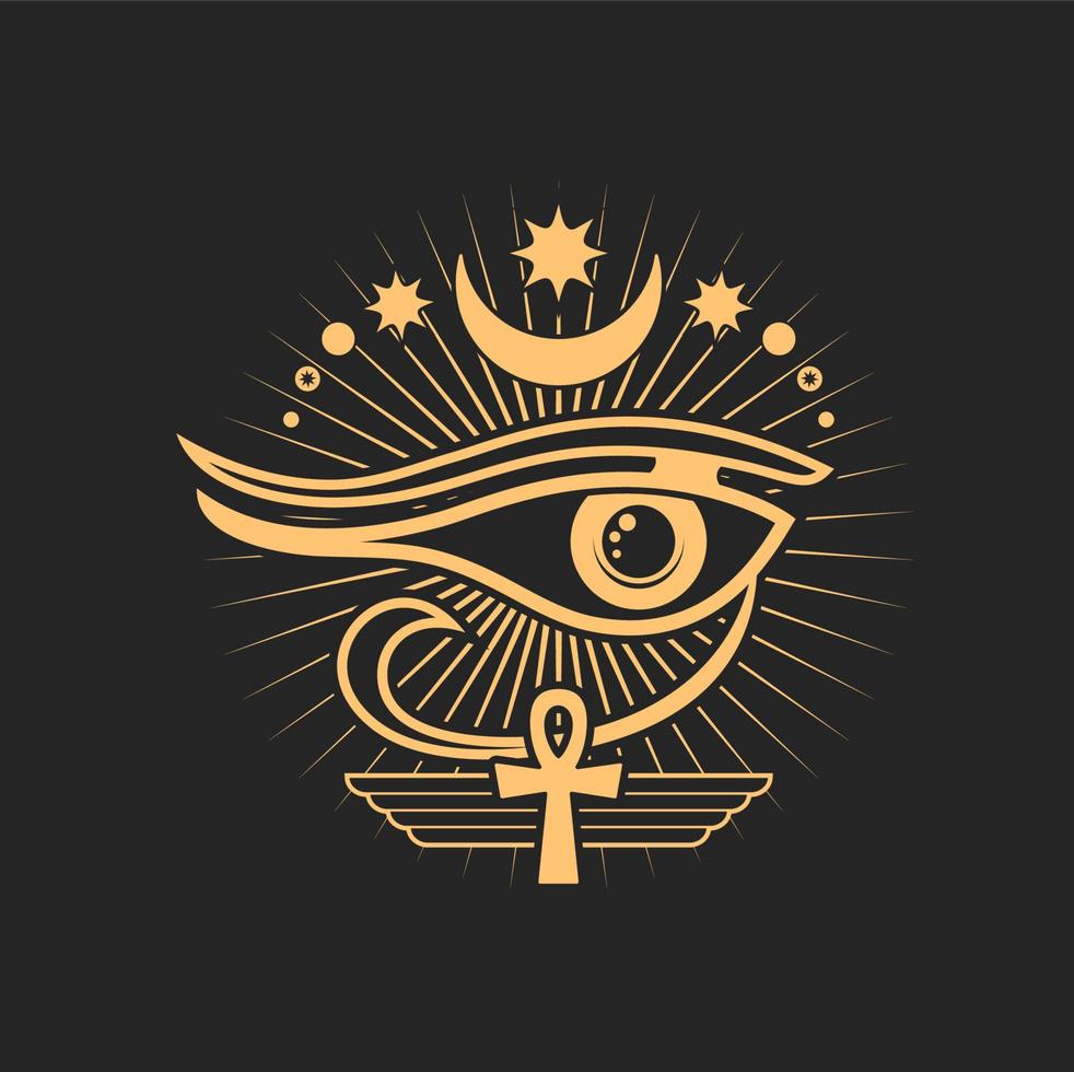 esoterisch teken, mysticus occult talisman horus oog vector