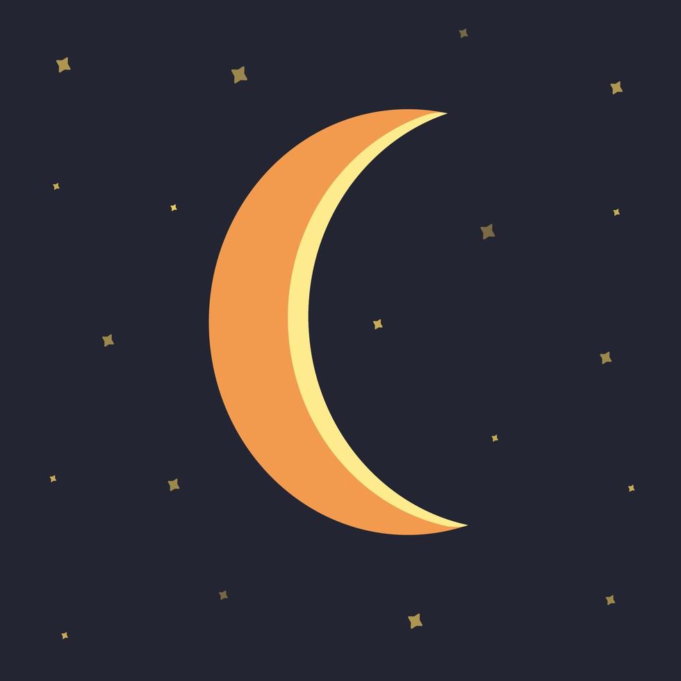 nacht lucht met sterren en maan blauw achtergrond vector
