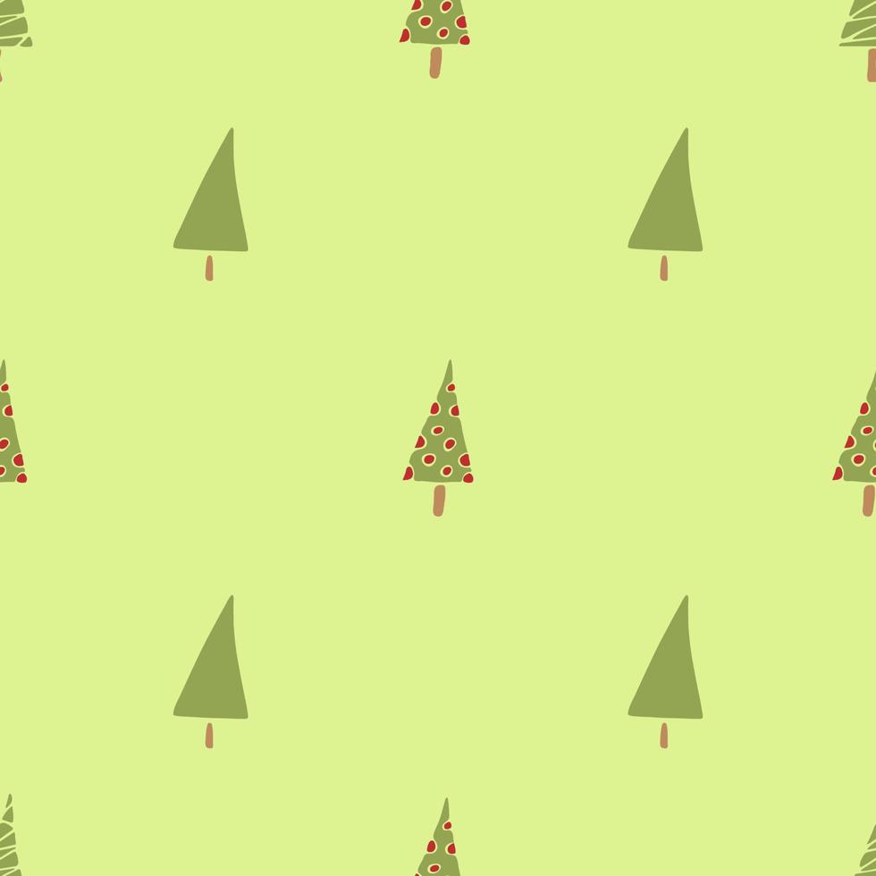 een naadloos patroon met tekening stijl Kerstmis bomen vector