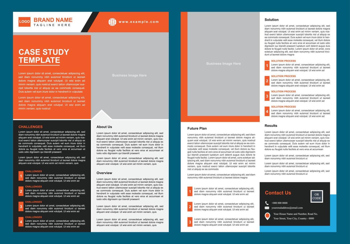 case study-sjabloon voor bedrijven vector