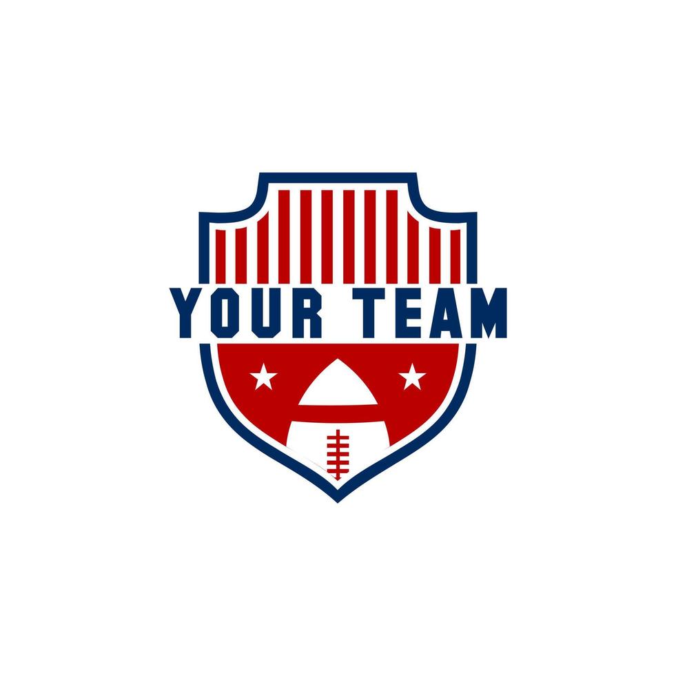 Amerikaans Amerikaans voetbal schild insigne vector logo ontwerp