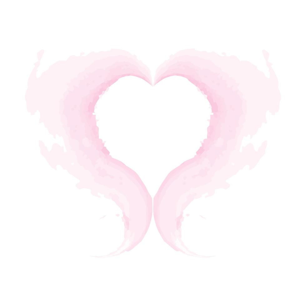 abstract hart vormig borstel beroerte in modieus tinten van pale roze waterverf. gelukkig valentijnsdag dag vector