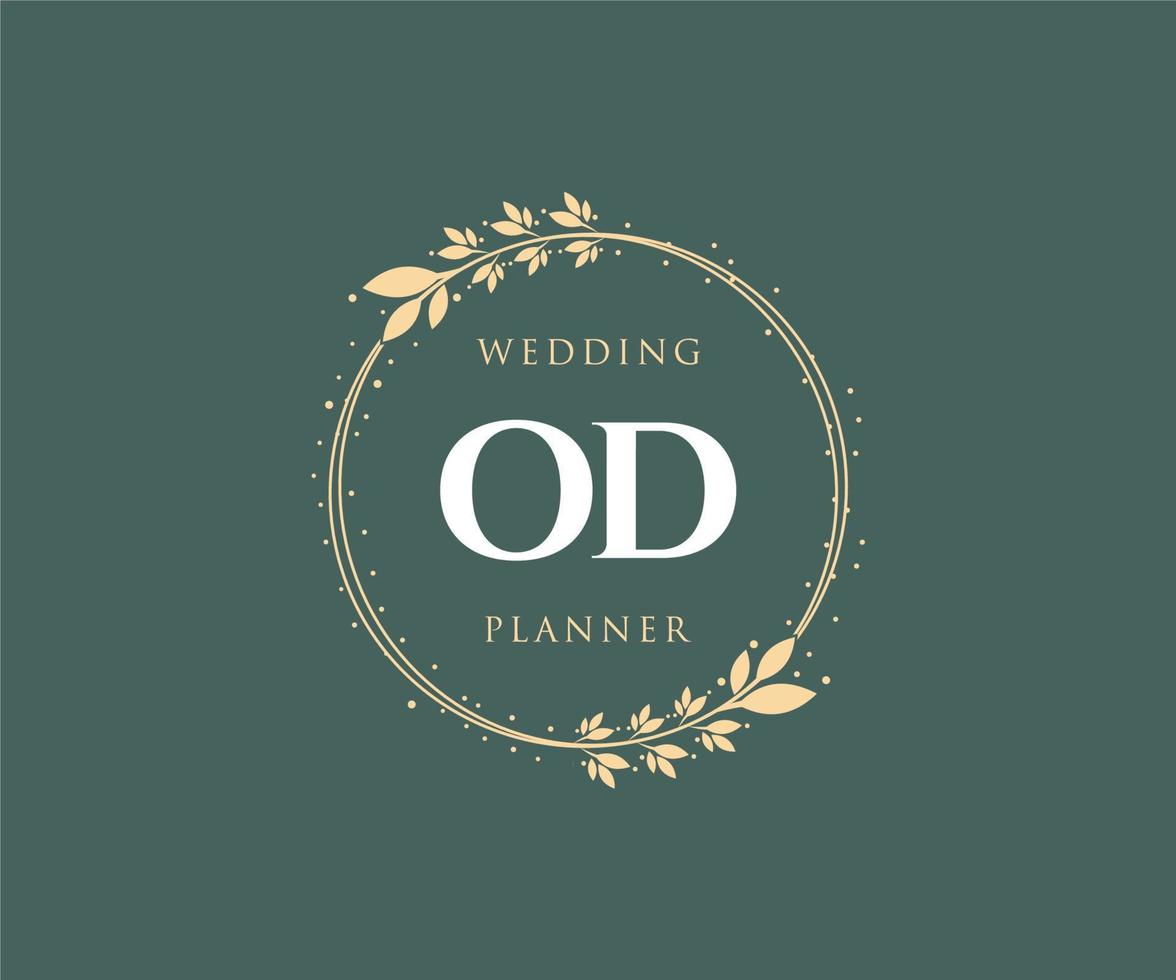 od initialen brief bruiloft monogram logos verzameling, hand- getrokken modern minimalistisch en bloemen Sjablonen voor uitnodiging kaarten, opslaan de datum, elegant identiteit voor restaurant, boetiek, cafe in vector