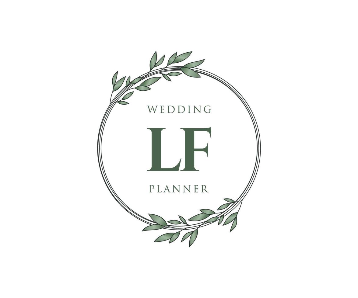 lf initialen brief bruiloft monogram logos verzameling, hand- getrokken modern minimalistisch en bloemen Sjablonen voor uitnodiging kaarten, opslaan de datum, elegant identiteit voor restaurant, boetiek, cafe in vector