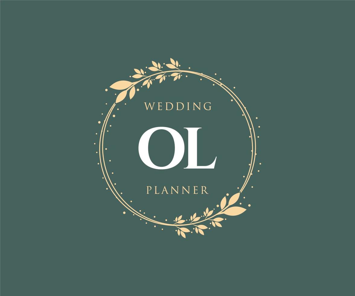 ol initialen brief bruiloft monogram logos verzameling, hand- getrokken modern minimalistisch en bloemen Sjablonen voor uitnodiging kaarten, opslaan de datum, elegant identiteit voor restaurant, boetiek, cafe in vector