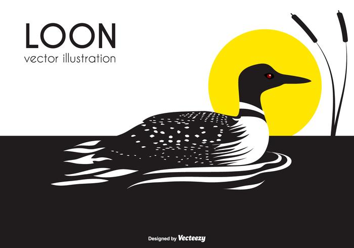 Zwart-witte Loon Vogel Vector