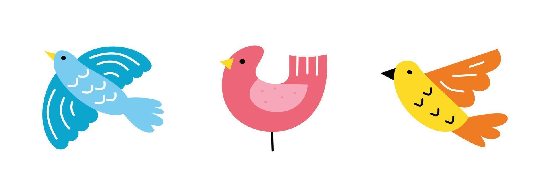 schattig vogel in naief tekenfilm illustratie voor kinderen ontwerp element vector