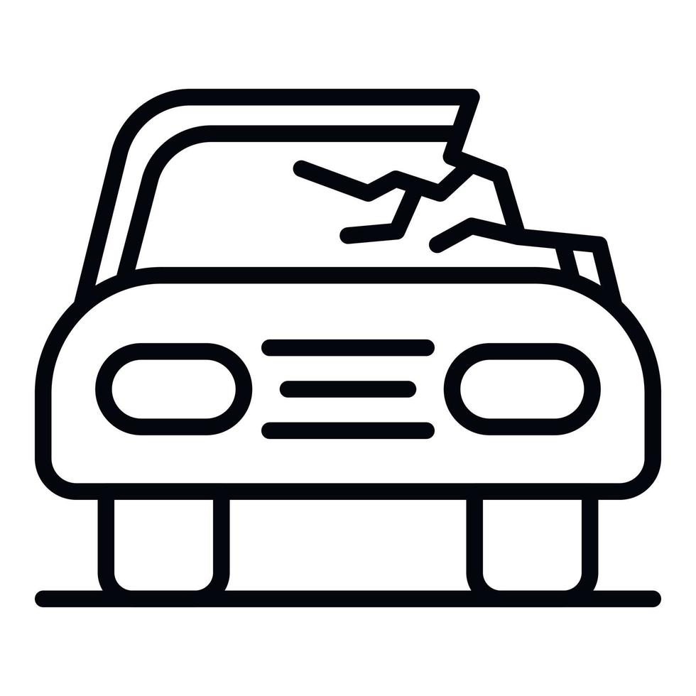 schade auto ongeluk icoon, schets stijl vector