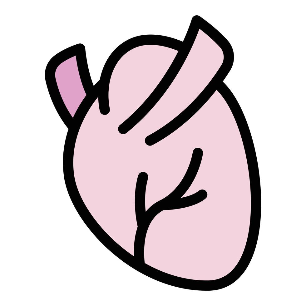 spier menselijk hart icoon kleur schets vector
