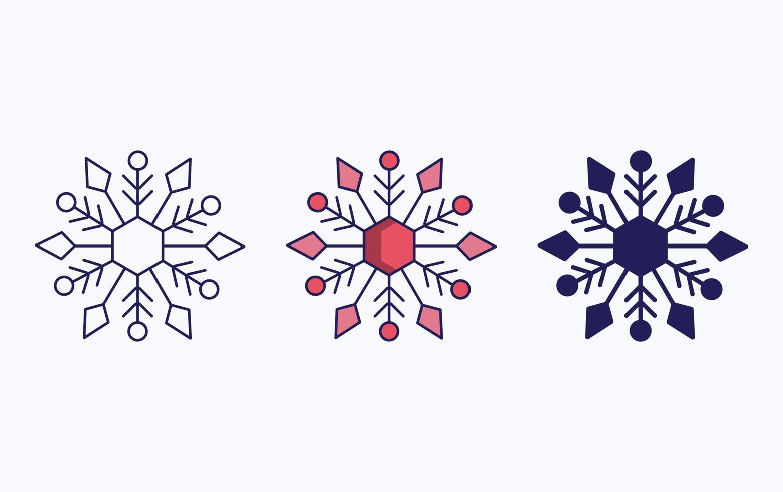 sneeuwvlok lijn en glyph icoon, vector illustratie