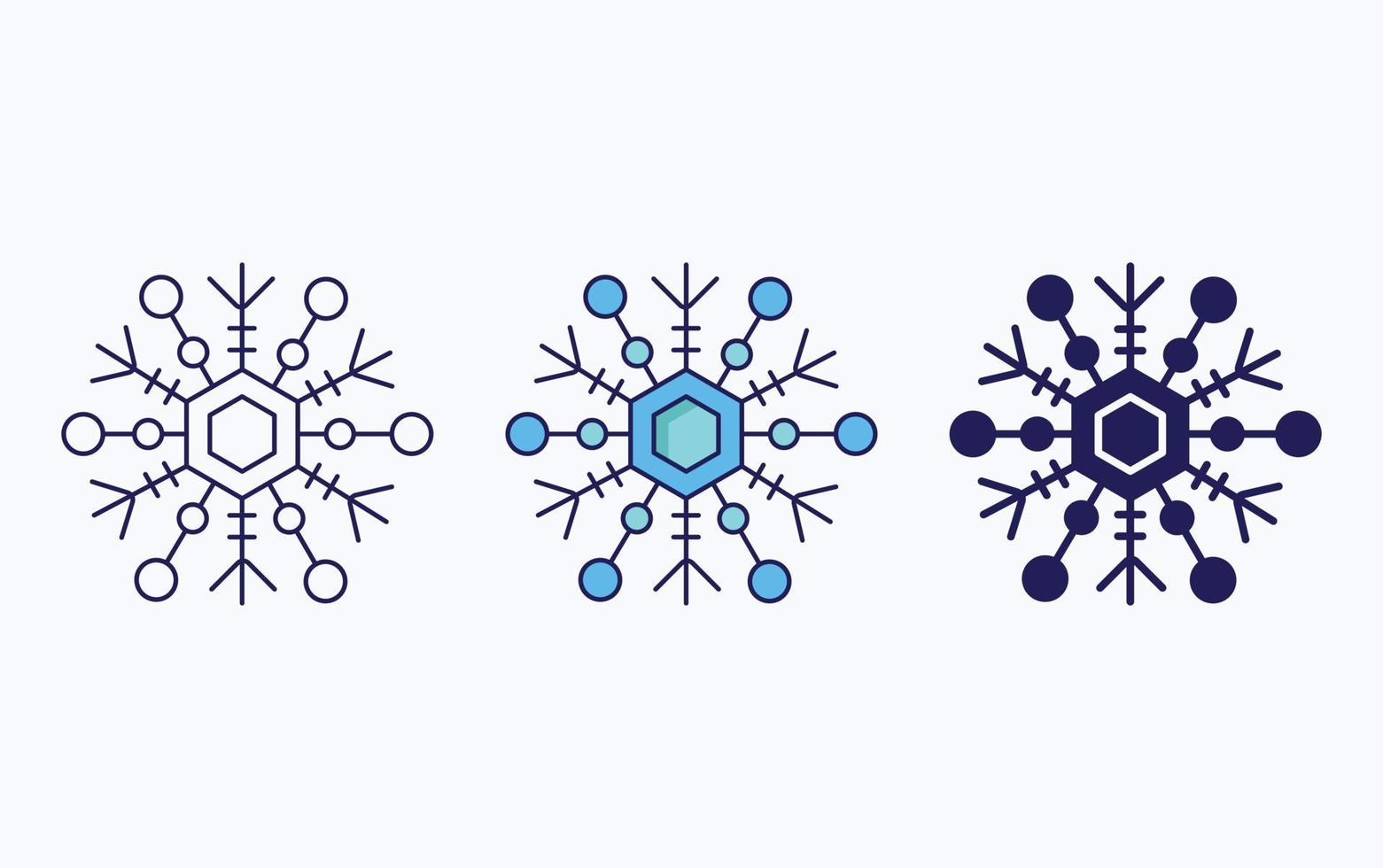 sneeuwvlok lijn en glyph icoon, vector illustratie