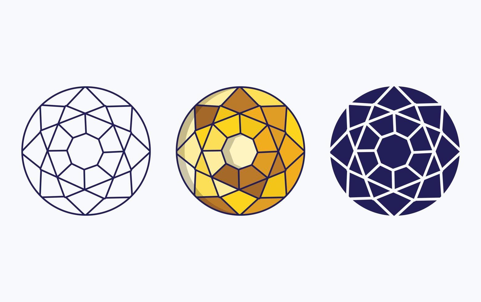 diamant lijn en glyph icoon, vector illustratie